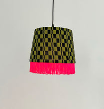 Load image into Gallery viewer, Sample Chartreuse Checker Lampshade 27cm⌇Ready to Ship