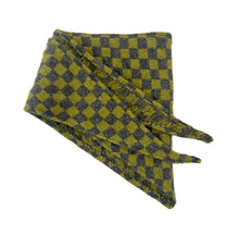 Load image into Gallery viewer, Mohair/Alpaca Green Checkerboard Triangle Scarf⌇Ready to Ship