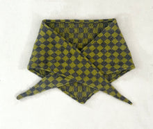 Load image into Gallery viewer, Mohair/Alpaca Green Checkerboard Triangle Scarf⌇Ready to Ship