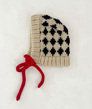 Load image into Gallery viewer, Chunky Cream Harlequin Bonnet⌇Ready to Ship