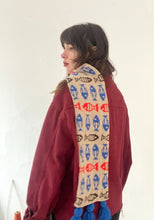 Load image into Gallery viewer, Beige Fishies Tassel Scarf⌇Ready to Ship