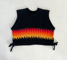 Load image into Gallery viewer, Sample Sale Blue Flame Vest Crop Size M⌇Ready to Ship