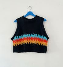 Load image into Gallery viewer, Sample Sale Blue Flame Vest Crop Size S⌇Ready to Ship