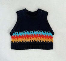 Load image into Gallery viewer, Sample Sale Blue Flame Vest Crop Size S⌇Ready to Ship