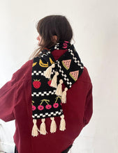 Load image into Gallery viewer, Scrappy Pictures Tassel Scarf⌇Ready to Ship