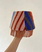 Load image into Gallery viewer, Sample Scrappy Stripes Mini Mohair Lampshade 20cm⌇Ready to Ship