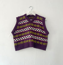 Load image into Gallery viewer, Sample Sale Dark Purple Flower Vest ⋮ Short Crop Size M⌇Ready to Ship