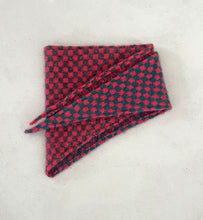 Load image into Gallery viewer, Triangle Scarf #2 Pink Mohair Checkerboard⌇Ready to Ship