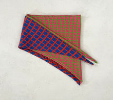 Load image into Gallery viewer, Triangle Scarf #4 Contrast Grid Cotton⌇Ready to Ship