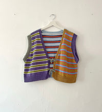 Load image into Gallery viewer, Sample Sale Stripy Tie Up Waistcoat Vest ⋮ Crop Size L⌇Ready to Ship