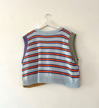Load image into Gallery viewer, Sample Sale Stripy Tie Up Waistcoat Vest ⋮ Crop Size L⌇Ready to Ship