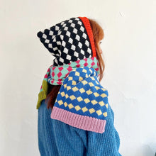 Load image into Gallery viewer, Sample Sale Harlequin Hood Scarf ⌇Ready to Ship
