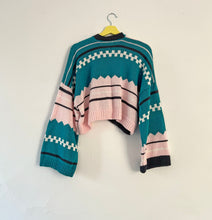 Load image into Gallery viewer, Sample Sale 80s Tie Up Cardigan ⋮ Crop Size L/XL⌇Ready to Ship

