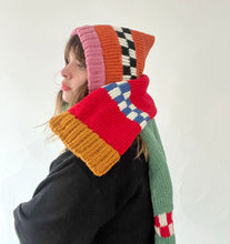 Load image into Gallery viewer, Sample Sale Chunky Colourblock Hooded Scarf ⌇Ready to Ship
