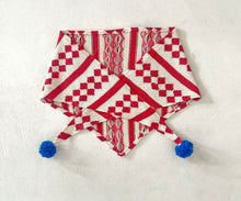 Load image into Gallery viewer, Triangle Scarf Circus Cotton w Pom Poms⌇Ready to Ship
