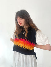 Load image into Gallery viewer, Sample Sale Blue Flame Vest Crop Size M⌇Ready to Ship
