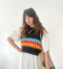 Load image into Gallery viewer, Sample Sale Blue Flame Vest Crop Size S⌇Ready to Ship
