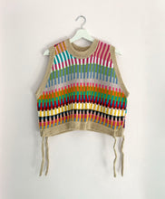 Load image into Gallery viewer, Sample Sale Scrappy Stripes Vest Long Crop Size L⌇Ready to Ship
