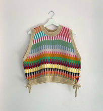 Load image into Gallery viewer, Sample Sale Scrappy Stripes Vest Long Crop Size L⌇Ready to Ship
