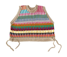 Load image into Gallery viewer, Sample Sale Scrappy Stripes Vest Long Crop Size L⌇Ready to Ship
