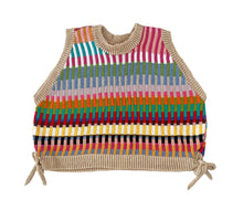 Load image into Gallery viewer, Sample Sale Scrappy Stripes Vest Long Crop Size L⌇Ready to Ship
