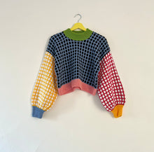 Load image into Gallery viewer, Sample Sale Contrast Primary Grid Jumper ⋮ Crop Size M/L⌇Ready to Ship
