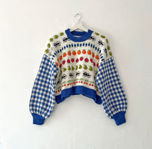 Load image into Gallery viewer, Sample Sale Blue Picnic Crop Jumper Size L⌇Ready to Ship
