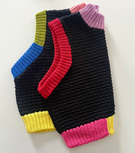 Load image into Gallery viewer, Sample Sale Black Texture Vest w Colour-block Ribbing ⋮ Crop Size S/M⌇Ready to Ship
