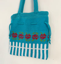 Load image into Gallery viewer, Sample Sale Knitted Blue Velvet Mini Tote Bag⌇Ready to Ship
