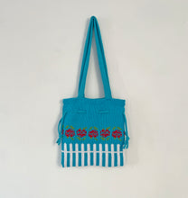 Load image into Gallery viewer, Sample Sale Knitted Blue Velvet Mini Tote Bag⌇Ready to Ship

