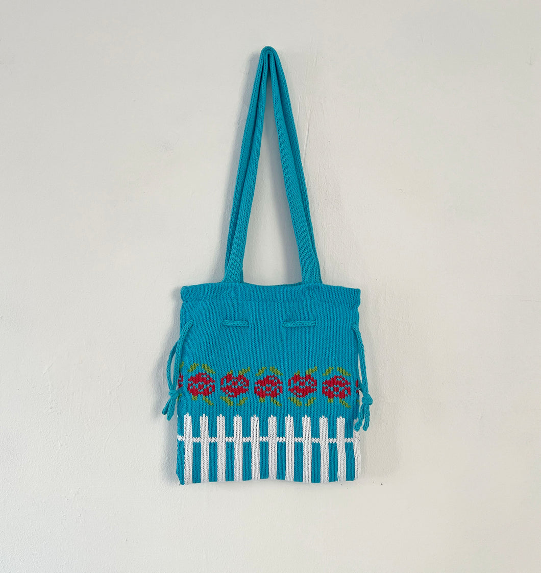 Sample Sale Knitted Blue Velvet Mini Tote Bag⌇Ready to Ship