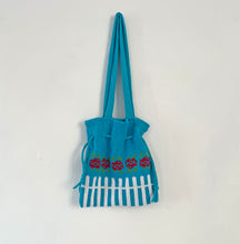 Load image into Gallery viewer, Sample Sale Knitted Blue Velvet Mini Tote Bag⌇Ready to Ship
