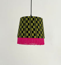Load image into Gallery viewer, Sample Chartreuse Checker Lampshade 27cm⌇Ready to Ship
