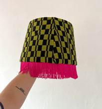 Load image into Gallery viewer, Sample Chartreuse Checker Lampshade 27cm⌇Ready to Ship
