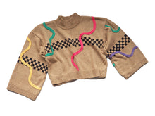 Load image into Gallery viewer, Cream Squiggle Checkerboard Jumper
