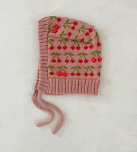 Load image into Gallery viewer, Cherry Beaded Cotton Bonnet⌇Ready to Ship
