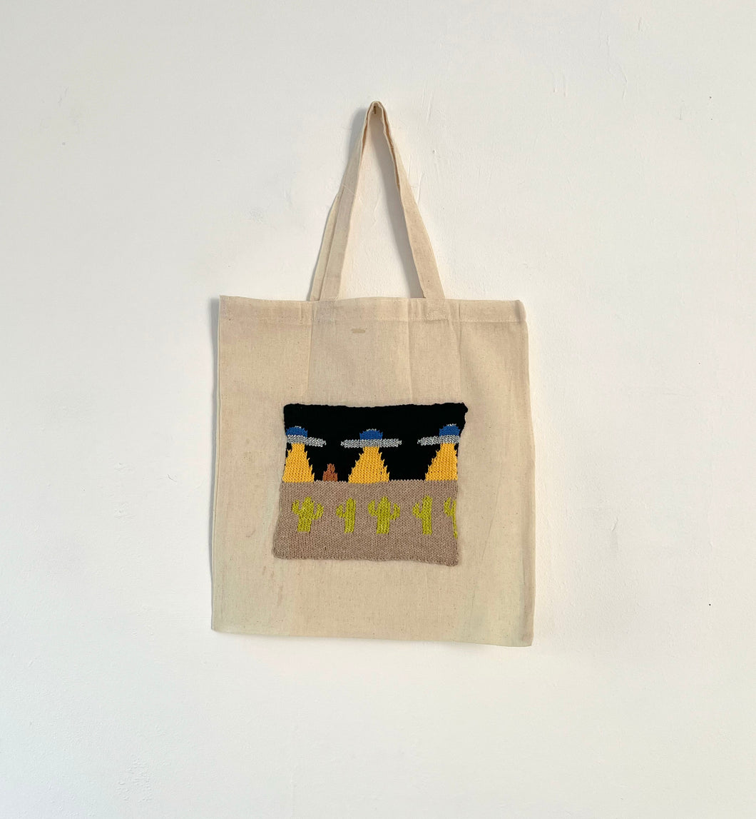 Sample Sale Ecru Spaceship Tote Bag⌇Ready to Ship