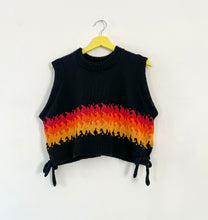 Load image into Gallery viewer, Sample Sale Blue Flame Vest Crop Size M⌇Ready to Ship
