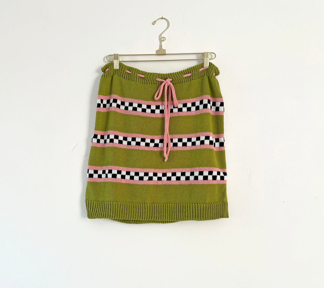 Chartreuse Checker Skirt