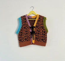 Load image into Gallery viewer, Sample Sale Leopard Tie Up Waistcoat Vest ⋮ Crop Size S⌇Ready to Ship
