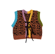 Load image into Gallery viewer, Sample Sale Leopard Tie Up Waistcoat Vest ⋮ Crop Size S⌇Ready to Ship
