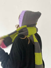 Load image into Gallery viewer, Sample Sale Lime/Grey Hooded Scarf ⌇Ready to Ship
