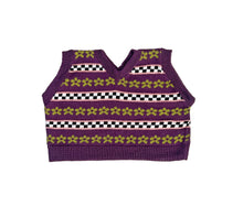 Load image into Gallery viewer, Sample Sale Dark Purple Flower Vest ⋮ Short Crop Size M⌇Ready to Ship
