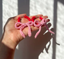 Load image into Gallery viewer, Sample Sale Red/Pink Bow Hoops 4cm⌇Ready to Ship
