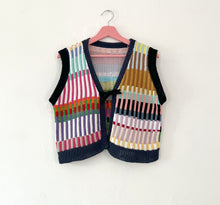 Load image into Gallery viewer, Sample Sale Scrappy Stripes Tie Up Waistcoat Vest ⋮ Crop Size S/M⌇Ready to Ship
