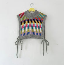 Load image into Gallery viewer, Sample Sale Primary Grey Scrappy Stripe Dickie/ Tie Tabard ⌇Ready to Ship
