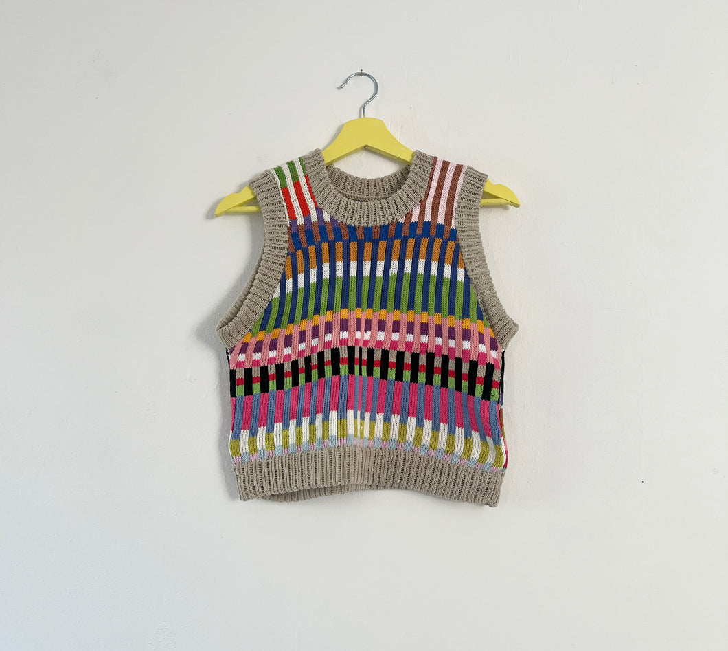 Sample Sale Scrappy Stripe Vest ⋮ Crop Size XS⌇Ready to Ship