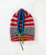 Load image into Gallery viewer, Bright Red Stripy Mohair Balaclava⌇Ready to Ship
