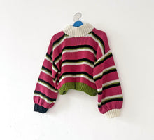 Load image into Gallery viewer, Sample Sale Chunky Pink Stripe Jumper ⋮ Crop Size M/L⌇Ready to Ship
