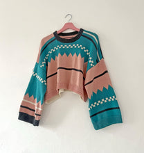 Load image into Gallery viewer, Sample Sale Teal/Pink Crop Jumper Size L⌇Ready to Ship

